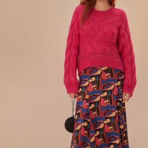Pink Maxi Cable Knit Sweater